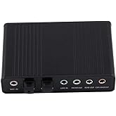 5.1 USB Audio Sound Card with SPDIF, External USB Sound Card Adapter for PC Laptop Audio, Support 48/44 KHz Sampling Rate, Bl