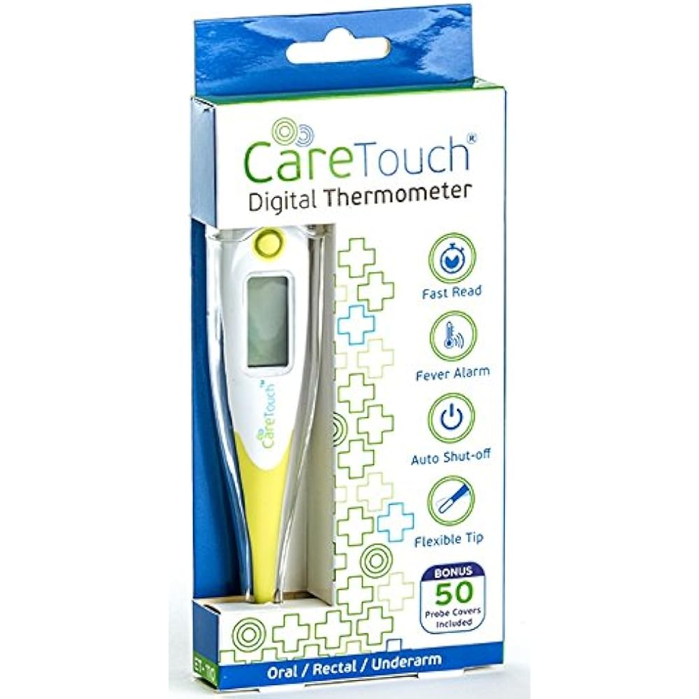 Digital Oral Thermometer With 50 Probe Covers, Rectal And Underarm Use