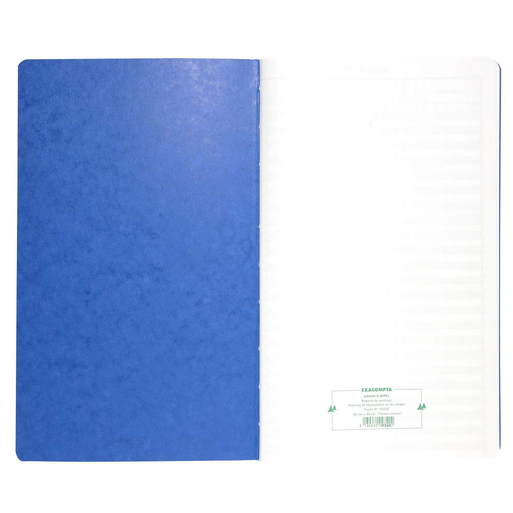 Exacompta 40x24cm Vertical Record Keeping Book, 46 Lines, 80 Pages (French)
