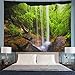 Heopapin Landscape Tapestry Mountain Cave Waterfall Tapestry Forest Trees Tapestry Nature Tapestry Tropical Jungle Tapestry Wall Hanging for Bedroom Living Room Dorm(W59.1 × H51.2)