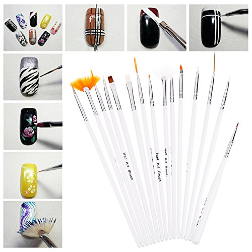 Jocestsyle 20 Pcs Nail Art Design Painting Dotting Drawing Pen Brushes Nail DecorationTool Kit Set