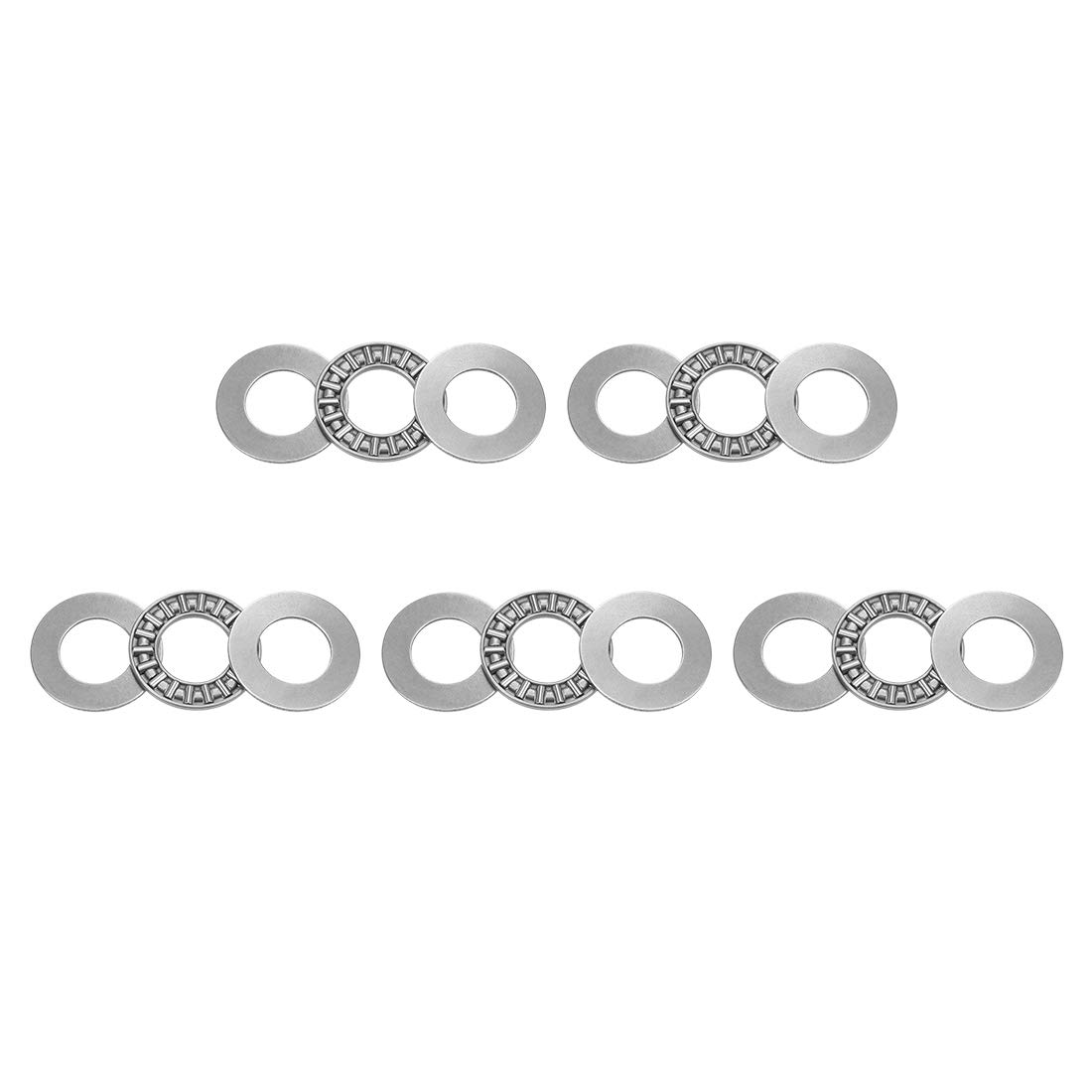 sourcing map AXK1528 Thrust Needle Roller Bearings with Washers 15mm Bore 28mm OD 2mm Width 5pcs