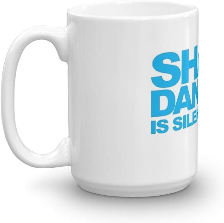 Dancing Sharks - Shark Dancing is silent poetry 15 Oz White Ceramic