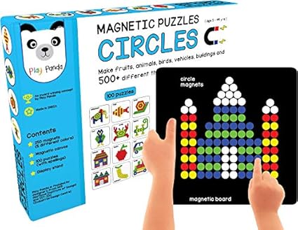 Play Panda Magnetic Puzzles with 200 colorful Magnets Magnetic Board And Display Stand