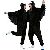 ANPRWZ Adult Moth Onesie Halloween Christmas Crow Costume Women Men