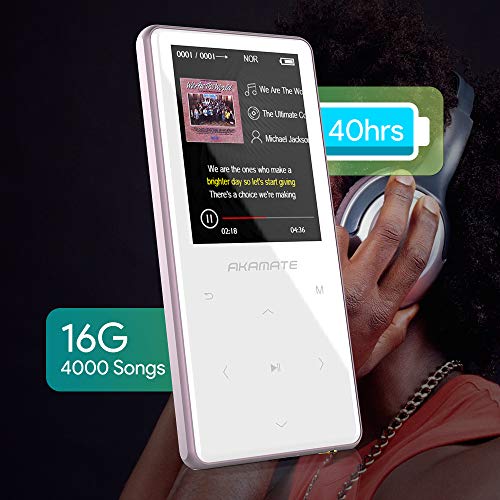 MP3 Player, 16GB Player with Bluetooth 4.2, Music Player with FM Radio, One Click Recording, 2.4" Screen, Built-in Speaker, HiFi Lossless Sound, Support up to 128GB(Earphone, Sport Armband)