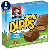 Quaker Chewy Peanut Butter Dipps Granola Bars, 6 Bars