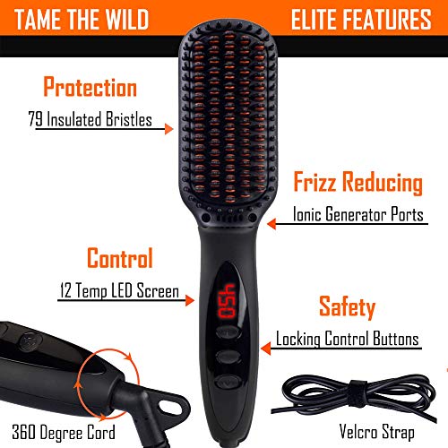 Tame The Wild Pro Beard Straightener for Men Kit Beard Grooming Kit Includes Portable Heated