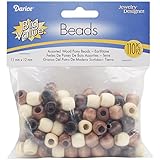 Darice 110 Piece Wood Pony Beads, 11 by 12