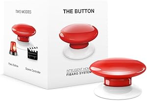 FIBARO The Button Z-Wave Plus Scene Controller On-Off Trigger, FGPB-101-3, Red