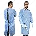 50 Blue Isolation Gown Knitted Knit Cuff, 23 Gram SMS, Medical Dental, Latex Free, Fluid Resistant