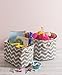 DII Polyester Container with Handles, Chevron Storage Bin, Large, Gray