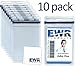 10 Heavy Duty ID Badge Holders Clear Vertical Vinyl PVC with Blue Resealable Zip