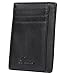 Dante RFID Blocking Front Pocket Leather Slim Wallet for Man, Mini Slim Card Holder(Black)