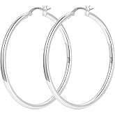 YOUNGYUE 925 Sterling Silver Hoop Earrings for Women Hypoallergenic Oversize 14K Gold Hoops Earrings for Women Thin Gold Plated Hoop earrings Lightweight Large Silver Hoop Earrings 20/30/40/50/60/70mm