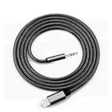 coopsion Aux Adapter, Lightning to Headphone Jack Cable Braided for iPhone 7/7 Plus in Car - 3.5 mm - Black