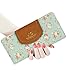 SeptCity Womens Wallet Cute Floral Soft Leather Clutch Gift for Her, 2071 (Blue)