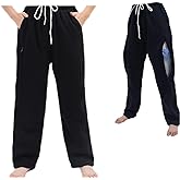 BOYUDZLTD Catheter Pants for Men/Women, Nephrostomy/Urinary Pants, Holds 2 Urine Bags (Black, Medium-Waist: 25.9''37'')