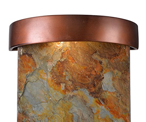 Kenroy Home 51027SLCOP Riverbed Wall/Table Fountain with Light, 26" H, Natural Green Slate/Copper Finish - Thumbnail 3