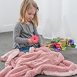 Super Soft Plush Satin Border Baby Receiving Blankets, Pink