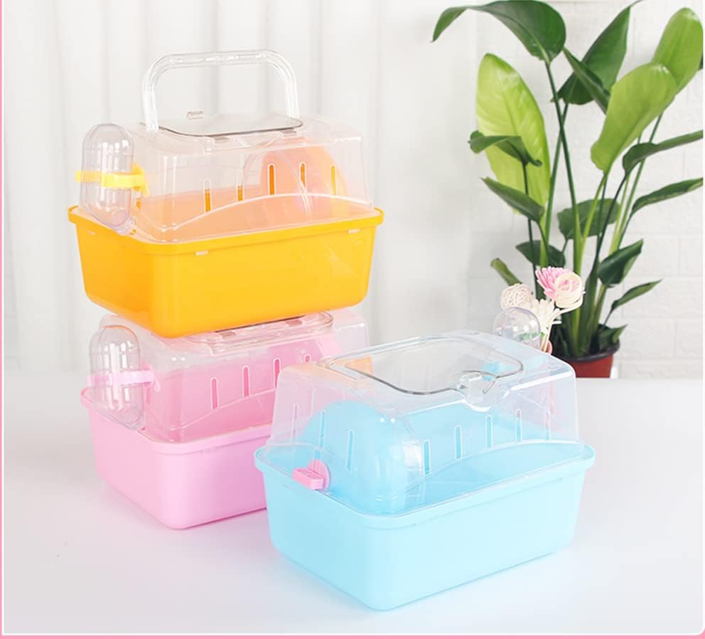 通用 Misyue Portable Carrier Hamster Carry Case Cage with Water Bottle Travel&Outdoor for Hamster Small Animals (Blue)