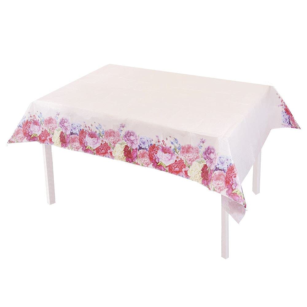 Talking Tables Truly Scrumptious Floral Paper Table Cover – Ideal for Wedding, Baby Shower, Afternoon Tea Birthday Party Beautiful Design, 120 x 180 cm, Trulytcover