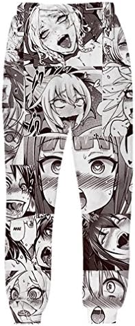 Anime Ahegao Funny 3D Print Hoodies Joggers Hipster Sexy Cartoon Street Wear Brand Clothing 2 Pieces Set Ahegao Pants M