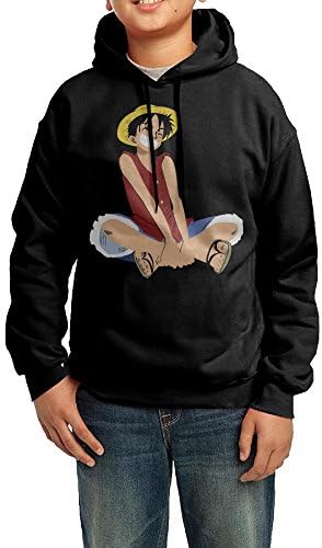 Funny Black Sweatshirts 80's Monkey D. Luffy Pullover Hoodie For Teenager