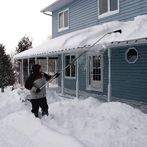 MTB Telescoping Snow Roof Rake, Black, with 21ft Extension Aluminum