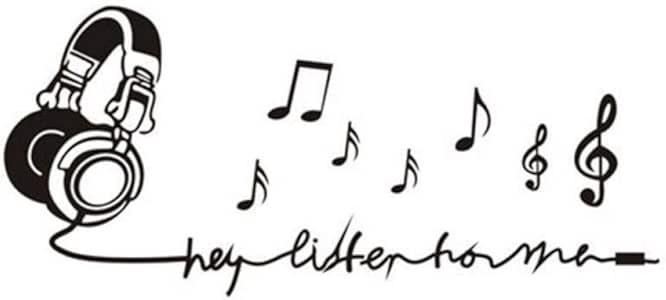 XXSCZ Escuchar nota musical dormitorio sala de estar diy etiqueta de la