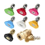 Tool Daily Pressure Washer Accessories Kit, 7 Power Washer Spray Nozzle Tips, Quick Connecting Pivoting Coupler, 1/4 Inch 4500 PSI 8-Pack (2.5 GPM)