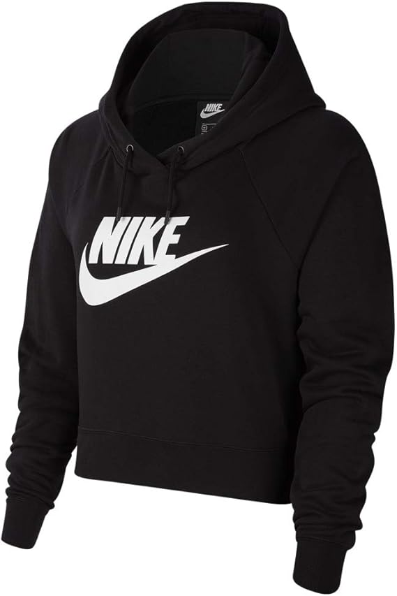 Amazon ナイキ レディース パーカー Nike Essential Crop Hoodie フーディー Black White 並行輸入品 トレーナー パーカー 通販