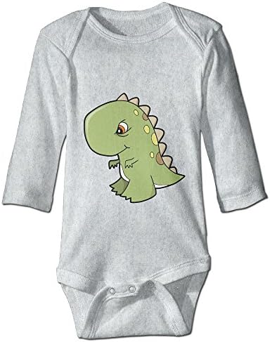 Baby Bodysuit Tea-Rex Funny Dinosaur One Piece Baby Long Sleeve Boy Jumpsuit 6 M Ash