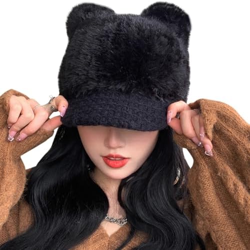 Cute Hat for Women Winter Wool Cat Rabbit Ears Soft Beanie  display picture 2