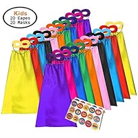 ADJOY Superhero Capes and Masks for Kids - Dress Up Super Hero Costume for Parties