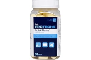 Flents Protechs Ear Plugs, 50 Pair for Sleeping, Snoring, Loud Noise, Traveling, Concerts, Construction, Studying, Shooting, Work, Foam Earplugs, Reusable, Noise Reduction, NRR 29 'NEW FORMULA'