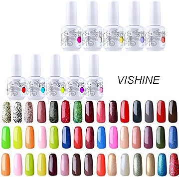 Choisir Lot De 10 Vernis à Ongles Gel Semi Permanent Uv Led Soak Off Base Top Coat Manucure Kit