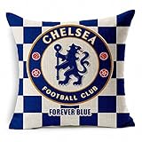Esunshine Thick Cotton Blend Linen Square Throw Pillow Cover Decorative Cushion Case Pillow Case 18 X 18 Inches / 45 X 45 cm, New Football Club Badge (Chelsea)