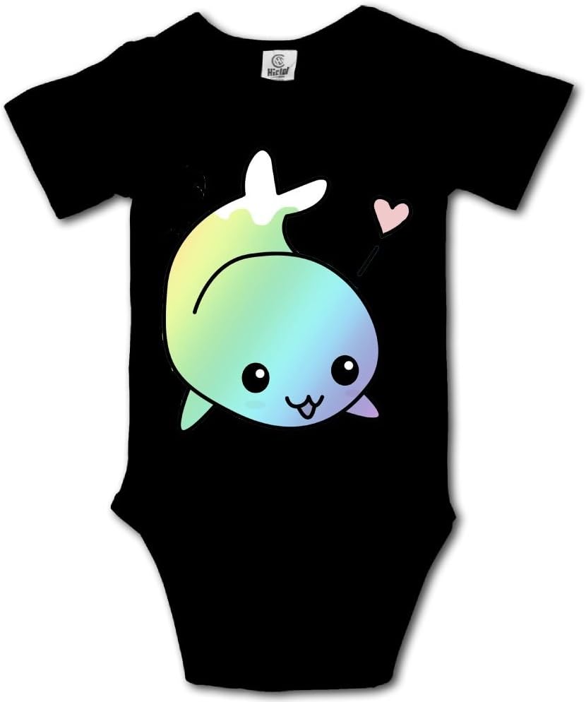BjlkMLMLM Cute Rainbow Whale Baby Outfit Creeper Short Sleeves Onesies