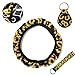 Porpor BooyaPorpor Booya Sunflower Steering Wheel Cover Set,Safe Non Slip Neoprene Material Stretch-on Fabric Steering Wheel Cover Car car sunflower accessories (1 steering wheel cover + 2 key chains)