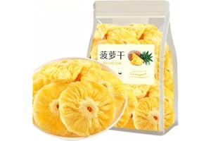 RETBST Dried pineapple slices, freeze-dried pineapple 208g/7.35oz, sweet and sour dried fruits, candied fruit preserves, Chinese fruit tea, freeze-dried fruit candy, fruit snack gift packs (1 pack)