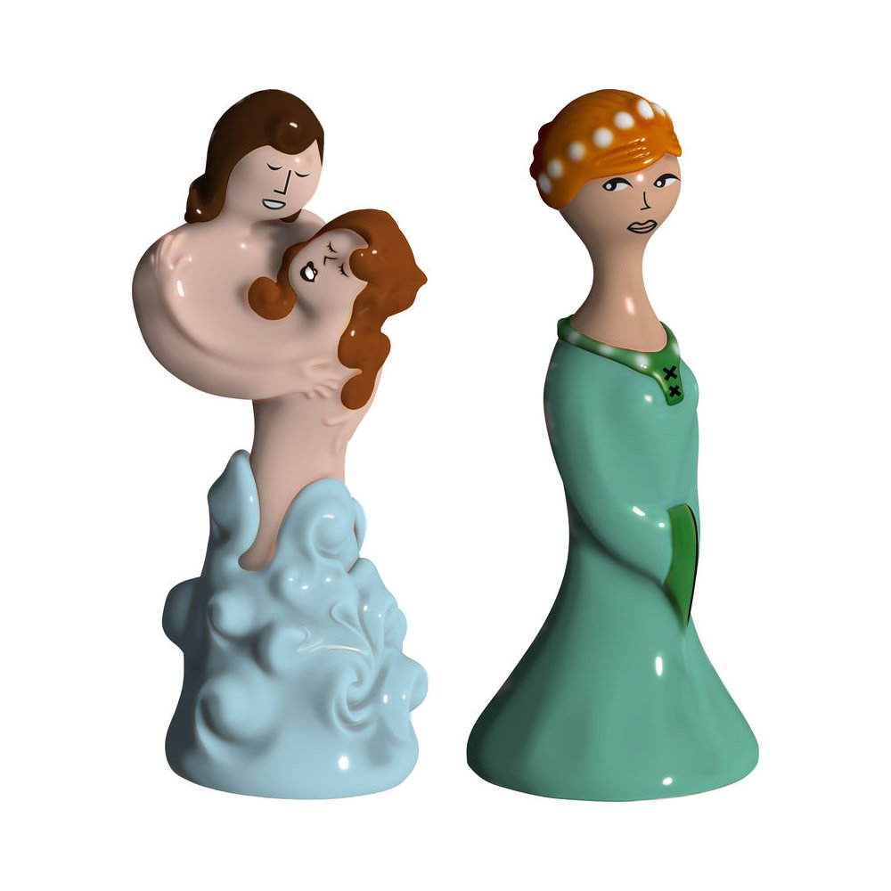 Alessi Paolo/Francesca/Beatrice Statuettes, Multi-Color