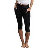 Fair Indigo Women's 100% Organic Pima Cotton Capri Leggings