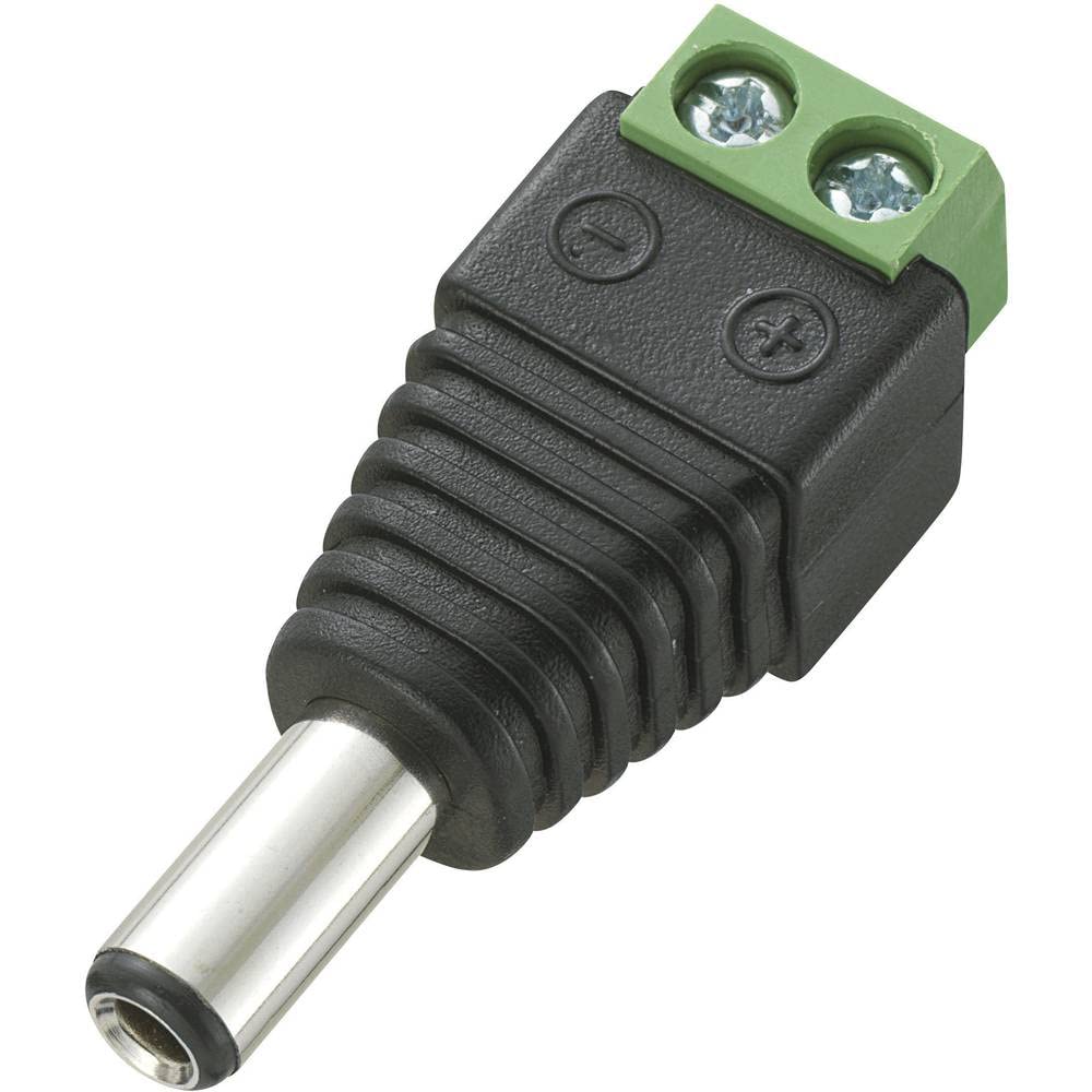 TRU Components 1572162 DC-13M Low Voltage Connector Plug Straight 5.5 mm 2.5 mm 1 Piece