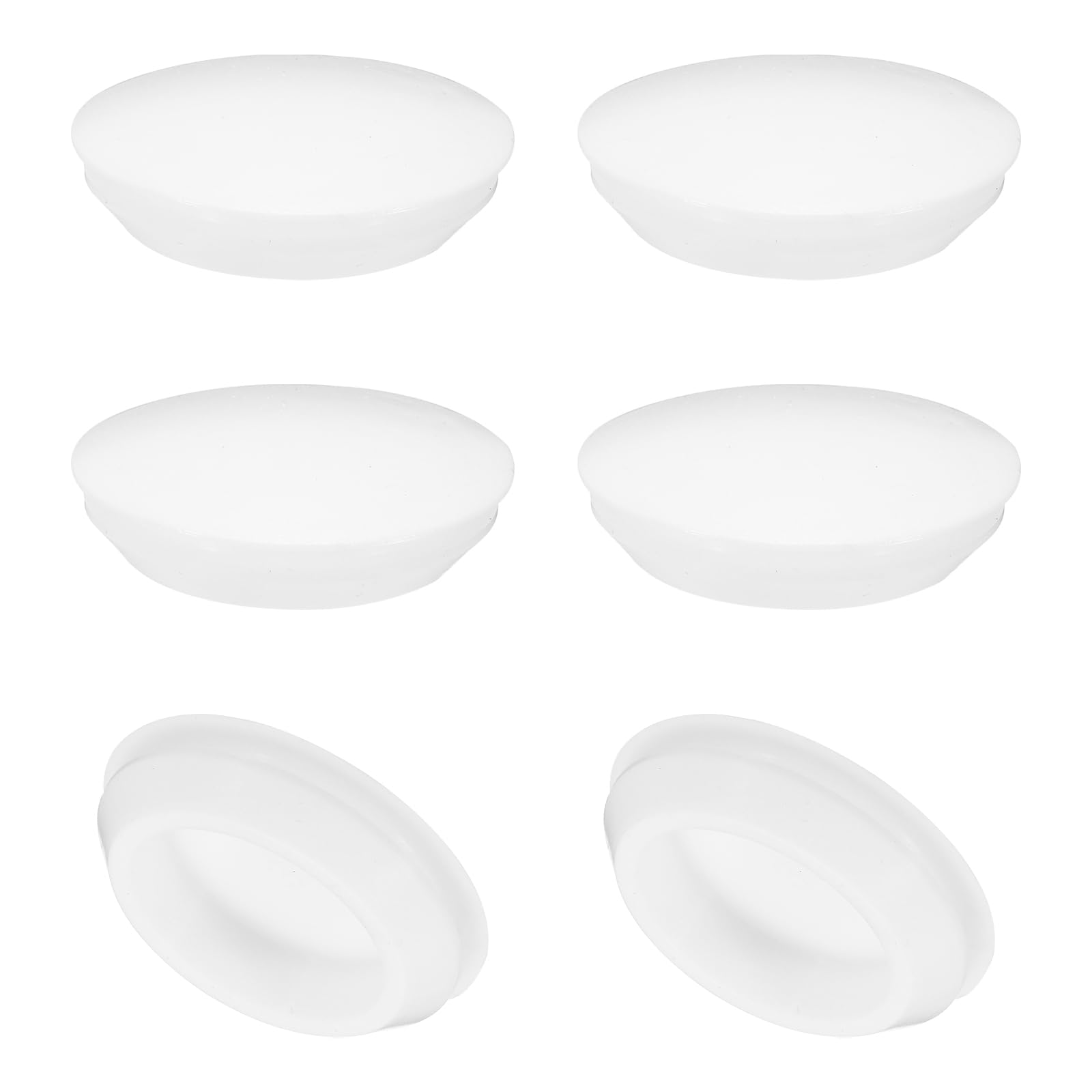 PATIKIL 35mm Diameter Silicone Round Snap, 6 Pcs in Type Locking Furniture Hole Plug Button Protective Cover Cap Head Fit for 2.5-35mm Hole for Seal Bulkhead Cylinder Hole, White