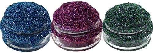 Lumikki Cosmetics Trio Set of 3 Glitters For Eyeshadow / Eye Shadow / Eyes / Face / Lips / Nails Makeup - Compare to NYX - Shimmer Makeup Powder - Holographic Cosmetic Loose Glitter (Trio 5)