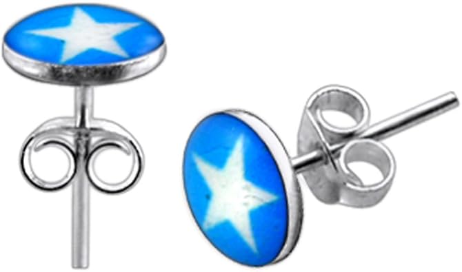 Amazon Com Atoz Piercing White Star On Light Blue Background Logo