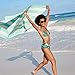Dock & Bay Sand Proof Beach Towels Portable - Light Green, Extra Large 78x35 - mint green striped design travel towel