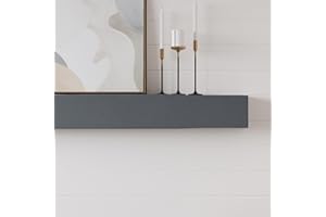 MANTELSDIRECT Thermastone 60 Inch Concrete Fireplace Mantel Shelf | Modern Style | Non-Combustible & Heat Resistant | Indoor or Outdoor Use | ProCoat Coating for Heavy-Duty Protection | Lighter Weight