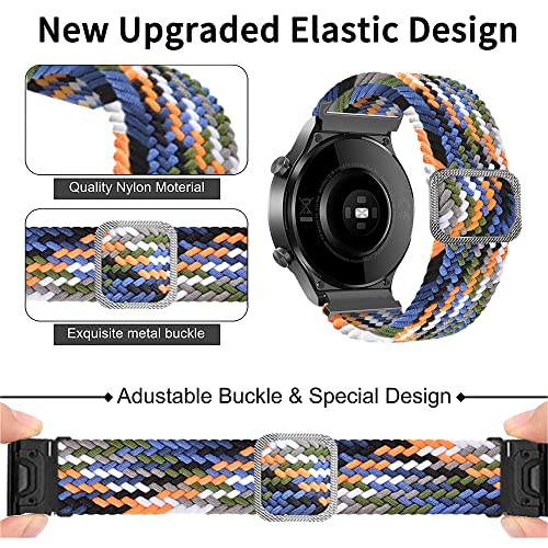 Lonkenn Strap Compatible with Garmin Fenix 7/6/5/7 Solar/6 Pro/5 Plus/Garmin EPIX 2/Forerunner 935/Instinct 2, 22mm Braided Strap, Adjustable Elastic Sports Replacement Strap Breathable